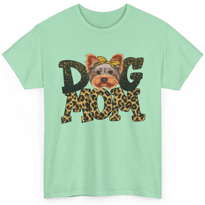 Yorkie Mom Bandana Dog Mom Leopard Yorkshire Dog Mother Gift Classic Unisex T-Shirt