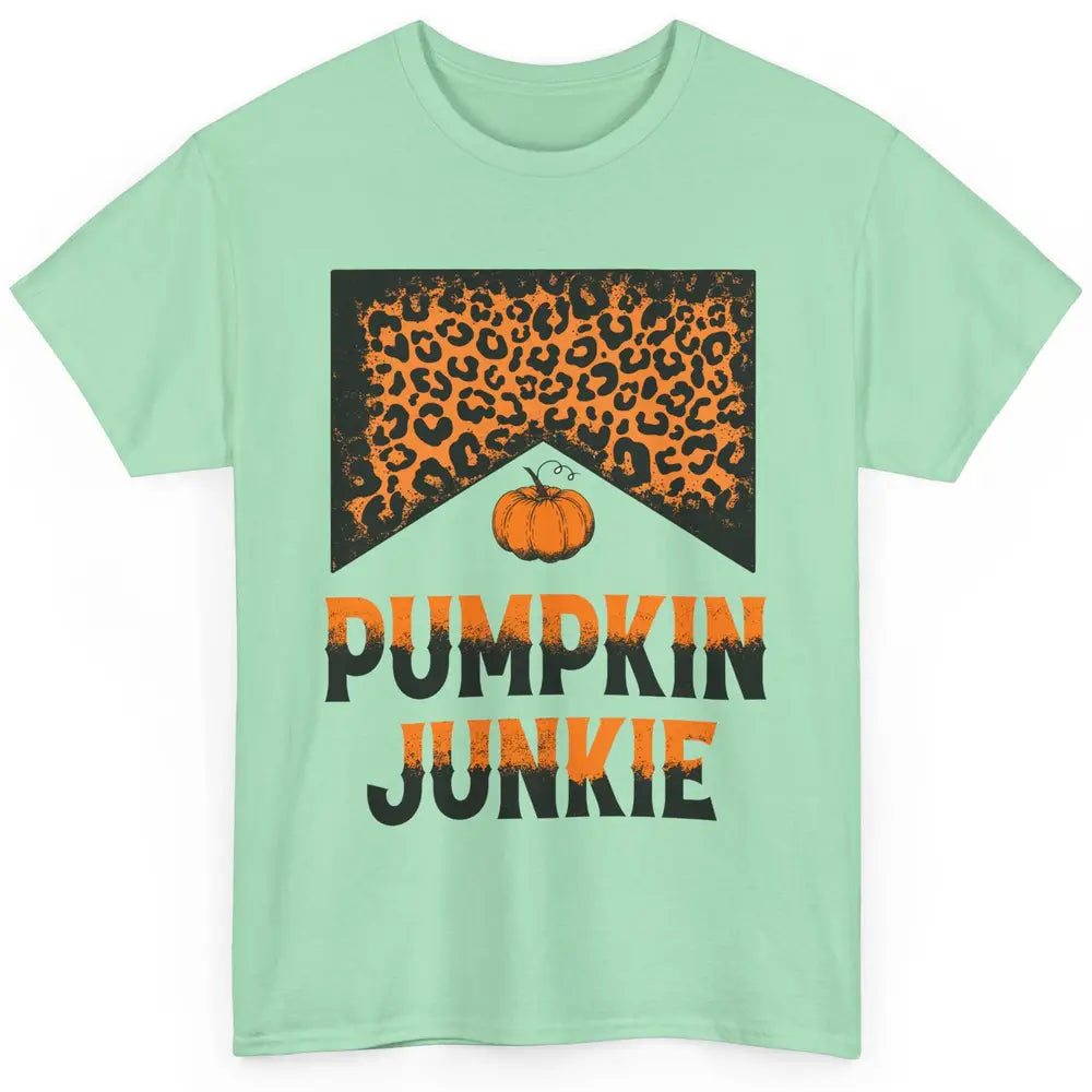 Retro Pumpkin Junkie Leopard Thanksgiving Western Country Classic Unisex T-Shirt