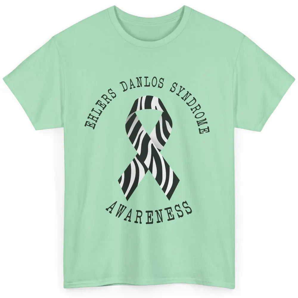 Ehlers Danlos Syndrome Awareness EDS Zibra Ribbon Rainbow Classic Unisex T-Shirt