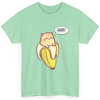 Cute Bananya Banana Orange Cat Kawaii Humor Kitten Mom Life Classic Unisex T-Shirt