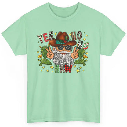 Leopard Santa Cowboy Yee Ho Haw Christmas Western Country Classic Unisex T-Shirt