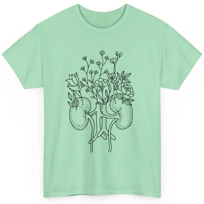 Floral Kidney Anatomy Two Kidneys Human Body Anatomy Classic Unisex T-Shirt