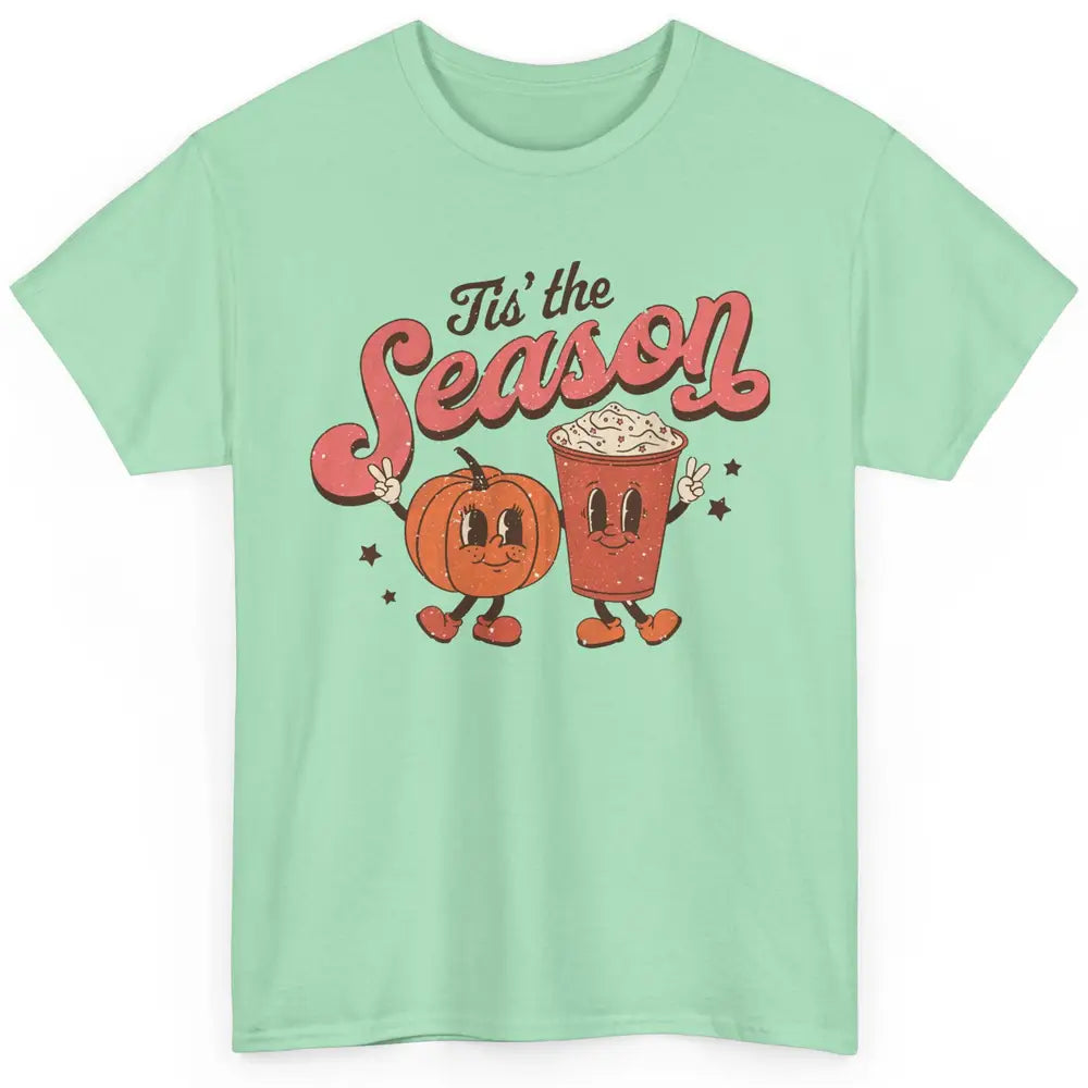 Retro Pumpkin Spice Fall Tis The Season Autumn Thanksgiving Classic Unisex T-Shirt