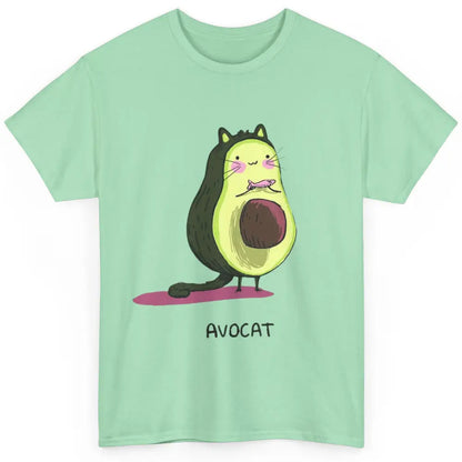 Cute Avocat Avocado Pink Cat Kitten Pun Healthy Vegan Veggie Classic Unisex T-Shirt