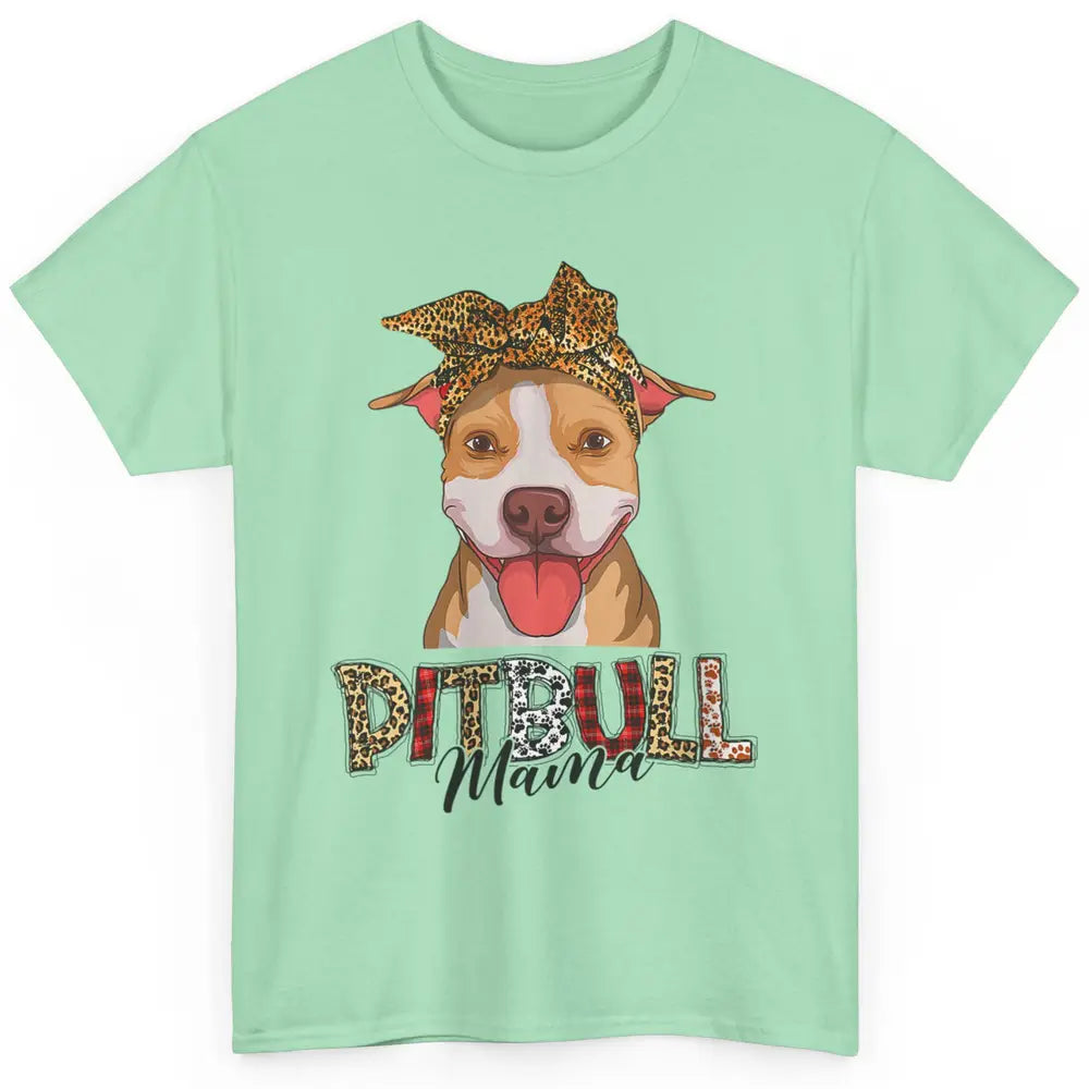 Cute Pitbull Mama Leopard Mothers Day Funny Pittie Women Dog Classic Unisex T-Shirt