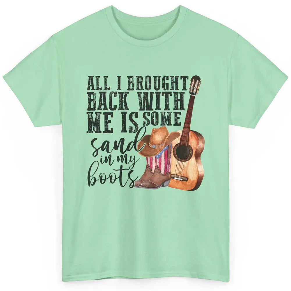 Retro Sand In My Boots Western Cowgirl Cowboy Boots Guitar Classic Unisex T-Shirt