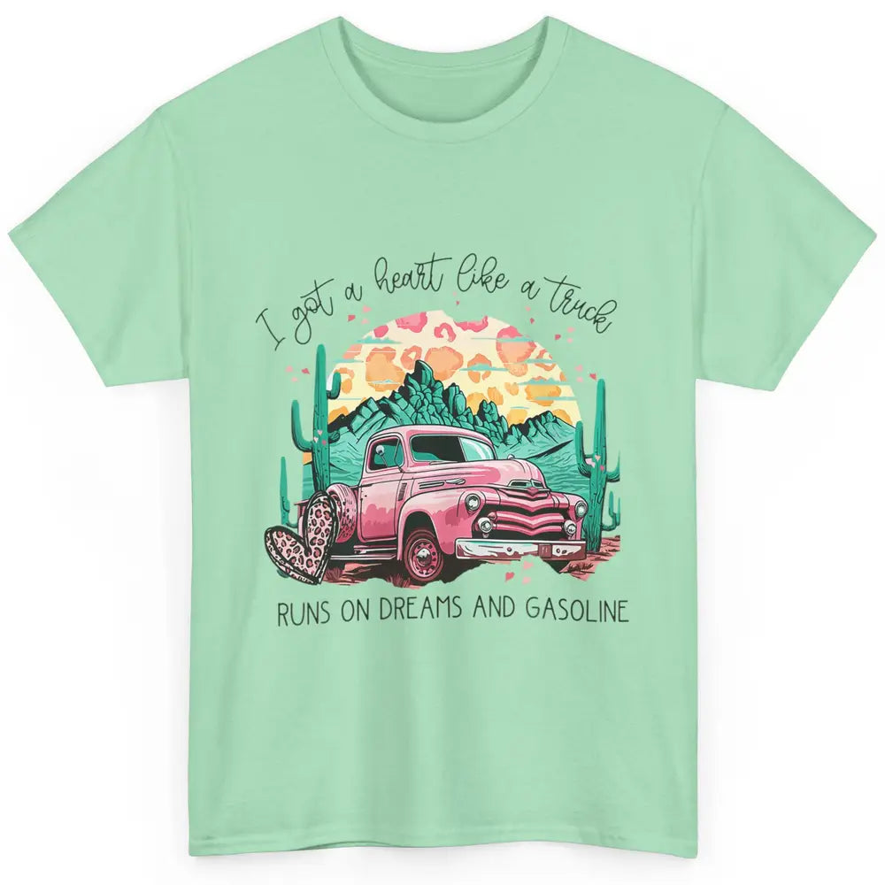 Western Sunset Cowgirl I Got Heart Like Truck Rodeo Cactus Classic Unisex T-Shirt