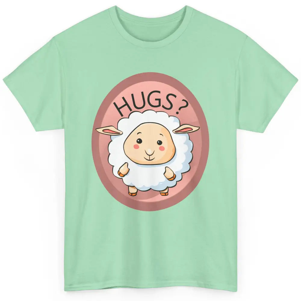 Cute Hugs Baby Sheep Shepherd Lamb Farm Animal Farmer Kawaii Classic Unisex T-Shirt