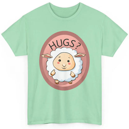 Cute Hugs Baby Sheep Shepherd Lamb Farm Animal Farmer Kawaii Classic Unisex T-Shirt