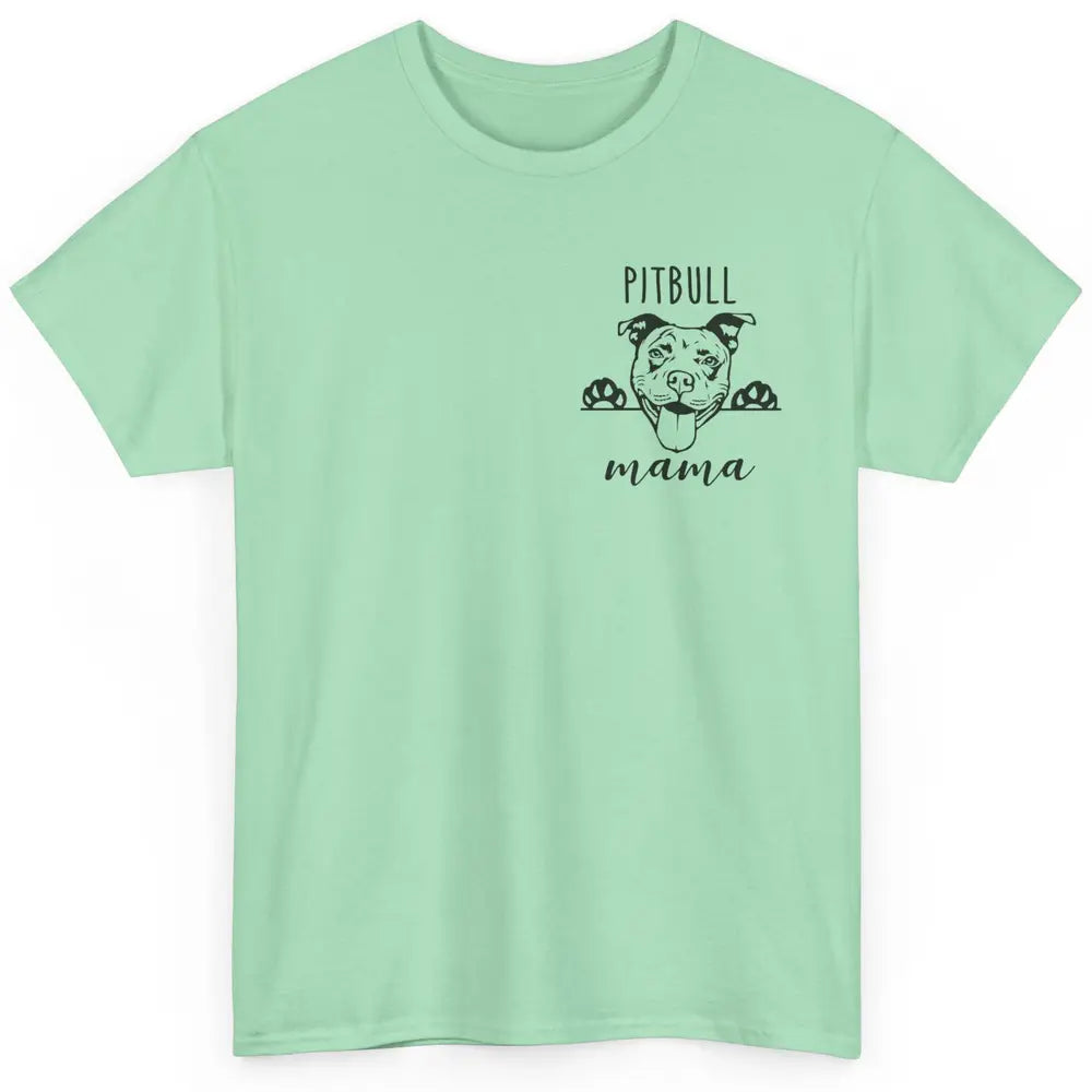 Cute Pitbull Mama Pocket Funny Hiding Dog Pet Mom Lover Classic Unisex T-Shirt