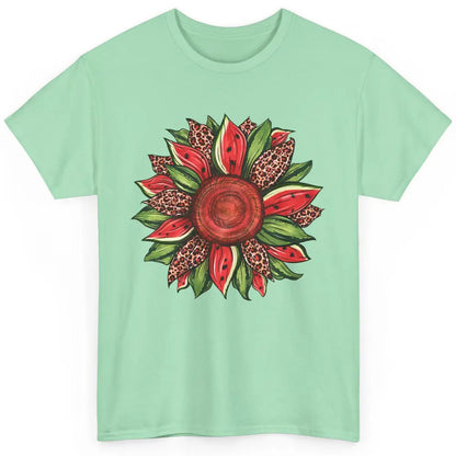 Watermelon Leopard Sunflower Summer Peace Love Watermelon Classic Unisex T-Shirt