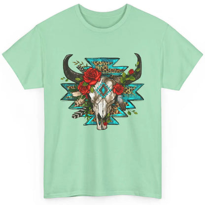 Aztec Heifer Skull Roses Cowboy Floral Leopard Vintage Texas Classic Unisex T-Shirt