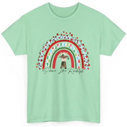 Boho Christmas Tree Rainbow Shine Like Reindeer Christmas Classic Unisex T-Shirt