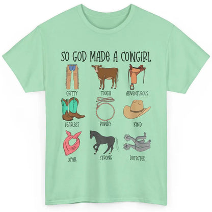 So God Made A Cowgirl Boot Hat Rodeo Western Country Cowgirl Classic Unisex T-Shirt