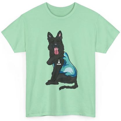 Black German Shepherd I Heart Mom Dog Mom Mother's Day Gift Classic Unisex T-Shirt