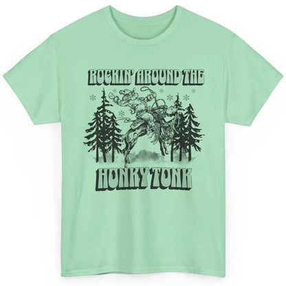 Cowboy Rocking Around The Honky Tonk Christmas Tree Western Classic Unisex T-Shirt