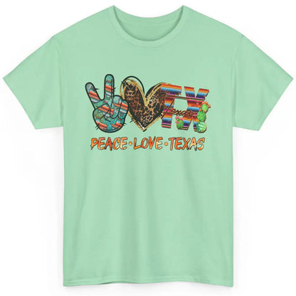 Retro Peace Love Texas Leopard Western Country Desert Cactus Classic Unisex T-Shirt