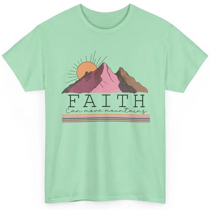 Faith Can Move Mountains Retro Christian Bible Verse Jesus Classic Unisex T-Shirt