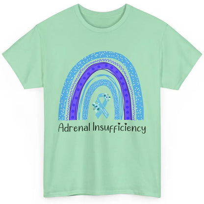 Adrenal Insufficiency Awareness Floral Light Blue Ribbon Classic Unisex T-Shirt