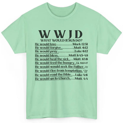 What Would Jesus Do Bible Verse Christian Religious WWJD Classic Unisex T-Shirt