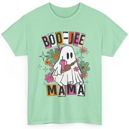 Floral Groovy Ghost Boo-jee Mama Fall Halloween Western Mama Classic Unisex T-Shirt