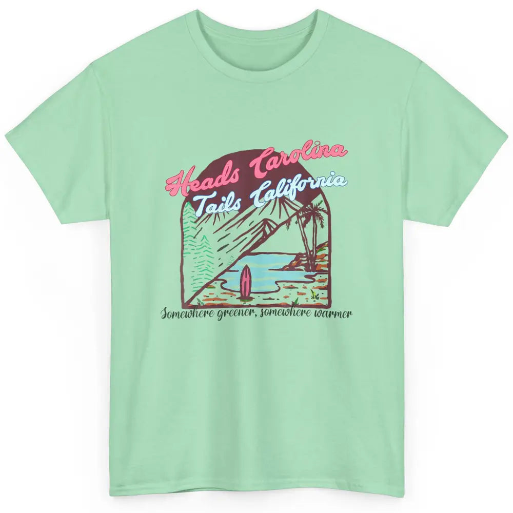 Western Heads Carolina Tails California Retro Beach Surf Classic Unisex T-Shirt