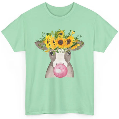 Sunflower Cow Bubble Gum Not In The Mood Western Farm Animal Classic Unisex T-Shirt