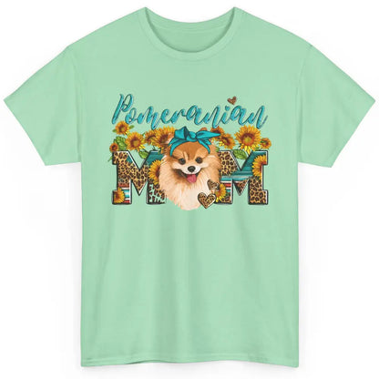 Sunflower Leopard Pomeranian Mom Western Pomeranian Dog Lady Classic Unisex T-Shirt