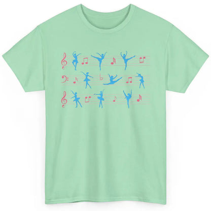 Ballet Dancer Ballerina Pointer Feet Musical Notes Dancing Classic Unisex T-Shirt