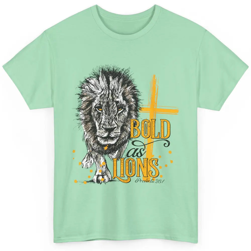 Bold As Lion Of Judah Bible Verse Christian Faith Religious Classic Unisex T-Shirt