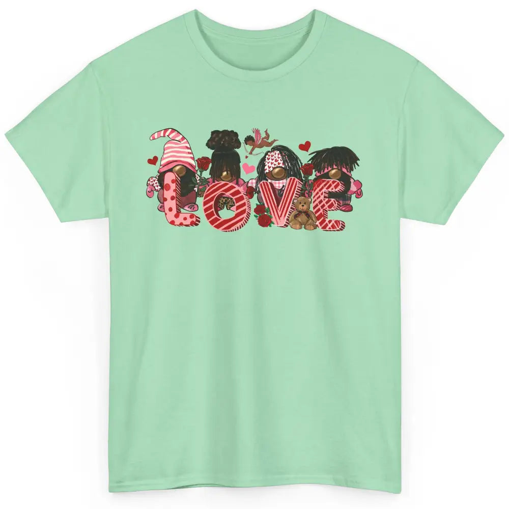 Afro Gnome Love Valentine African American Valentine's Day Classic Unisex T-Shirt