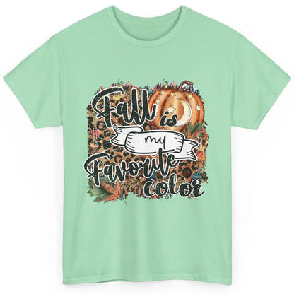 Retro Pumpkin Fall Is My Favorite Color Leopard Autumn Gift Classic Unisex T-Shirt