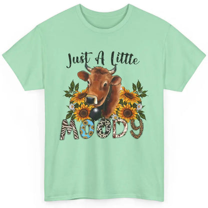 Sunflower Cow Just A Little Moody Leopard Western Country Classic Unisex T-Shirt