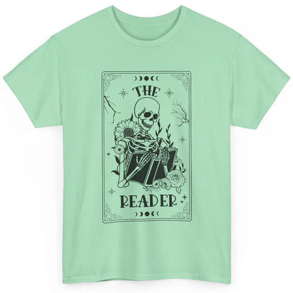 The Reader Skeleton Tarot Card Halloween Reader Book Lovers Classic Unisex T-Shirt