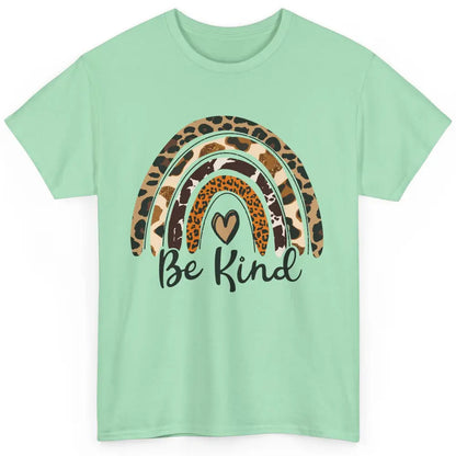 Be Kind Leopard Rainbow Cheetah Rainbow Cute Heart Love Classic Unisex T-Shirt