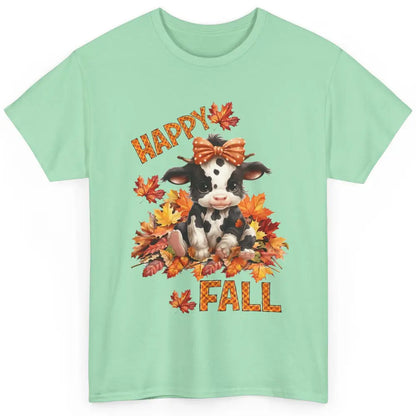 Cute Baby Cow Bandana Hay Fall Pumpkin Thanksgiving Autumn Classic Unisex T-Shirt