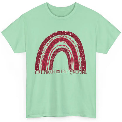 Antiphospholipid Syndrome Awareness APS Burgundy Rainbow Classic Unisex T-Shirt