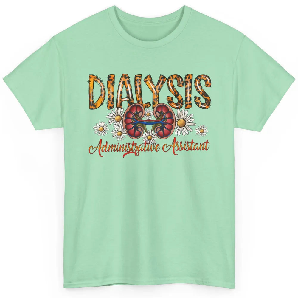 Floral Lungs Dialysis Administrative Assistant Nephrology Classic Unisex T-Shirt