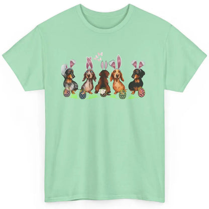 Easter Dachshund With Bunny Ears Cute Dachshund Easter Eggs Classic Unisex T-Shirt