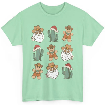 Cowboy Santa Gingerbread Desert Cactus Western Country Xmas Classic Unisex T-Shirt