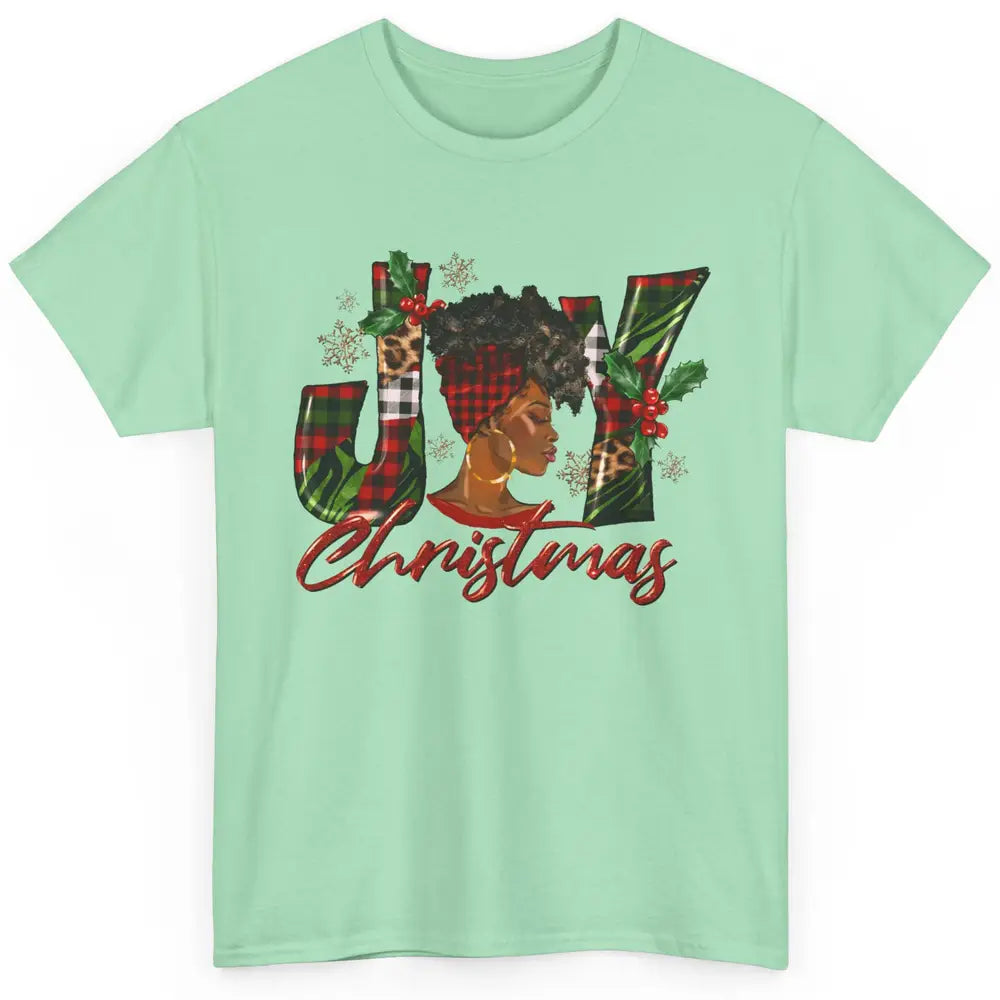 Leopard Black Woman Joy Melanin Christmas Black Christmas Classic Unisex T-Shirt