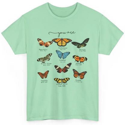 Christian Butterflies God Says You Are Bible Verse Religious Classic Unisex T-Shirt