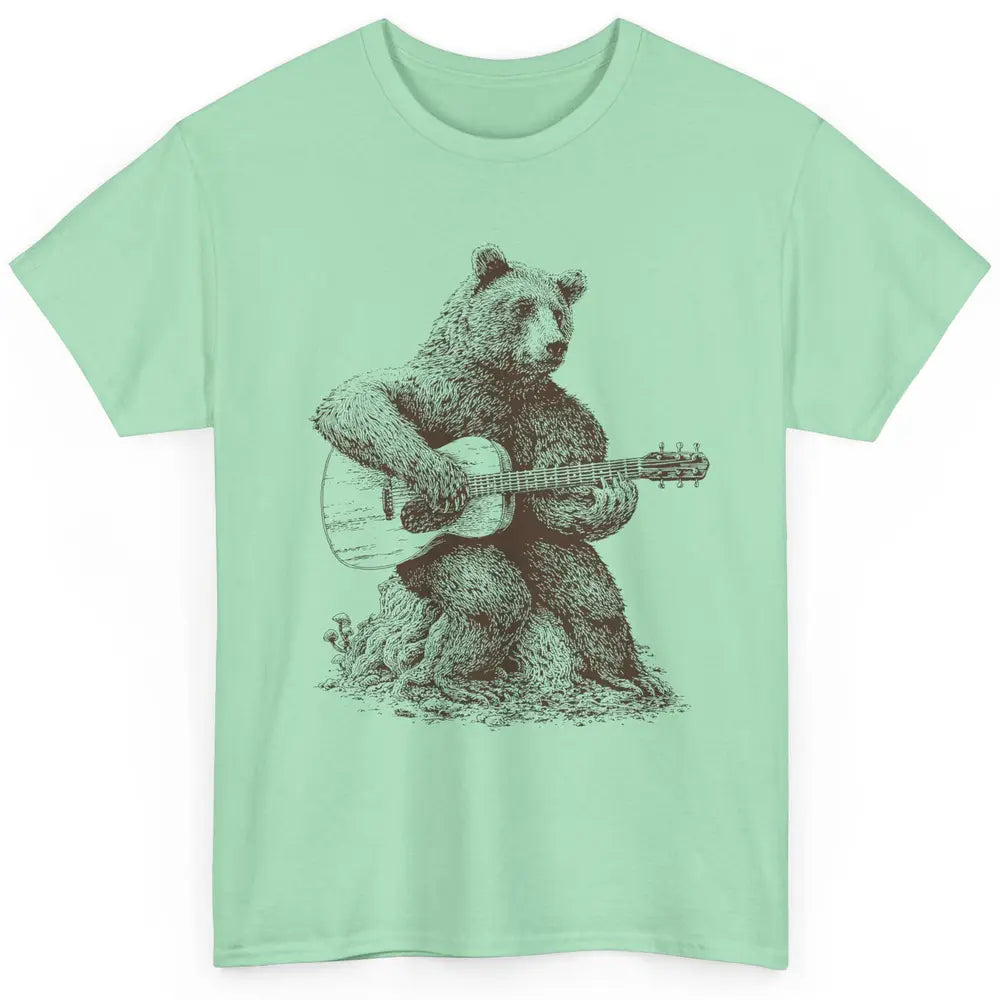 Cool Bear Playing Guitar Guitarist Musician Funny Animal Classic Unisex T-Shirt