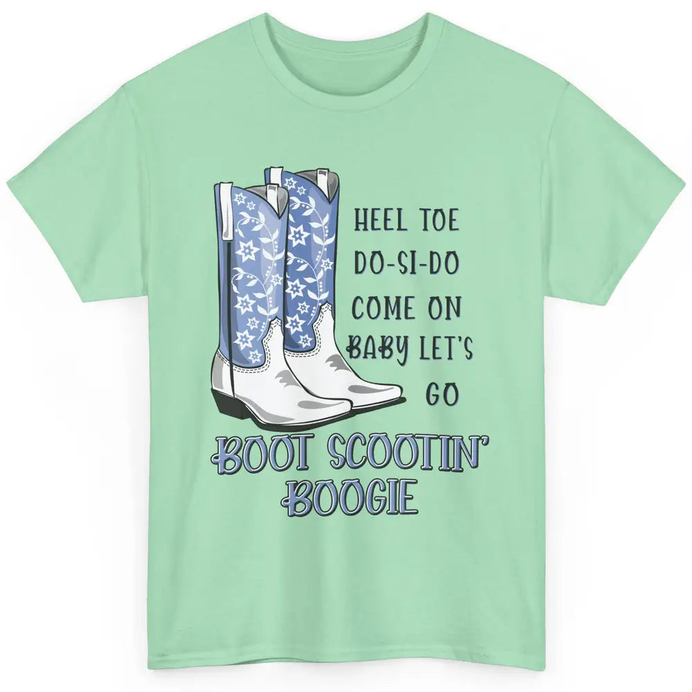 Floral Cowboy Boots Scooting Boogie Western Country Cowgirl Classic Unisex T-Shirt