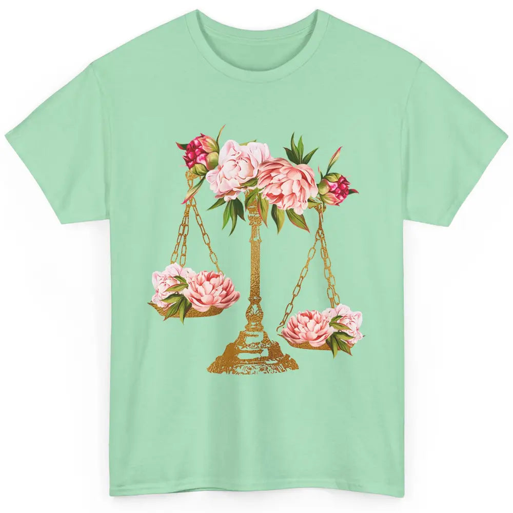 Wildflowers Lawyer Office Scales Decor Justice Law School Classic Unisex T-Shirt