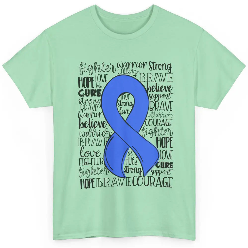 Syringomyelia Awareness Blue Ribbon Hope Love Cure Classic Unisex T-Shirt