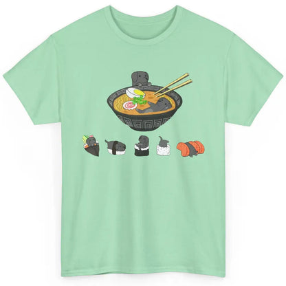 Black Labrador Sushi Ramen Bowl Japanese Kawaii Dog Mom Classic Unisex T-Shirt