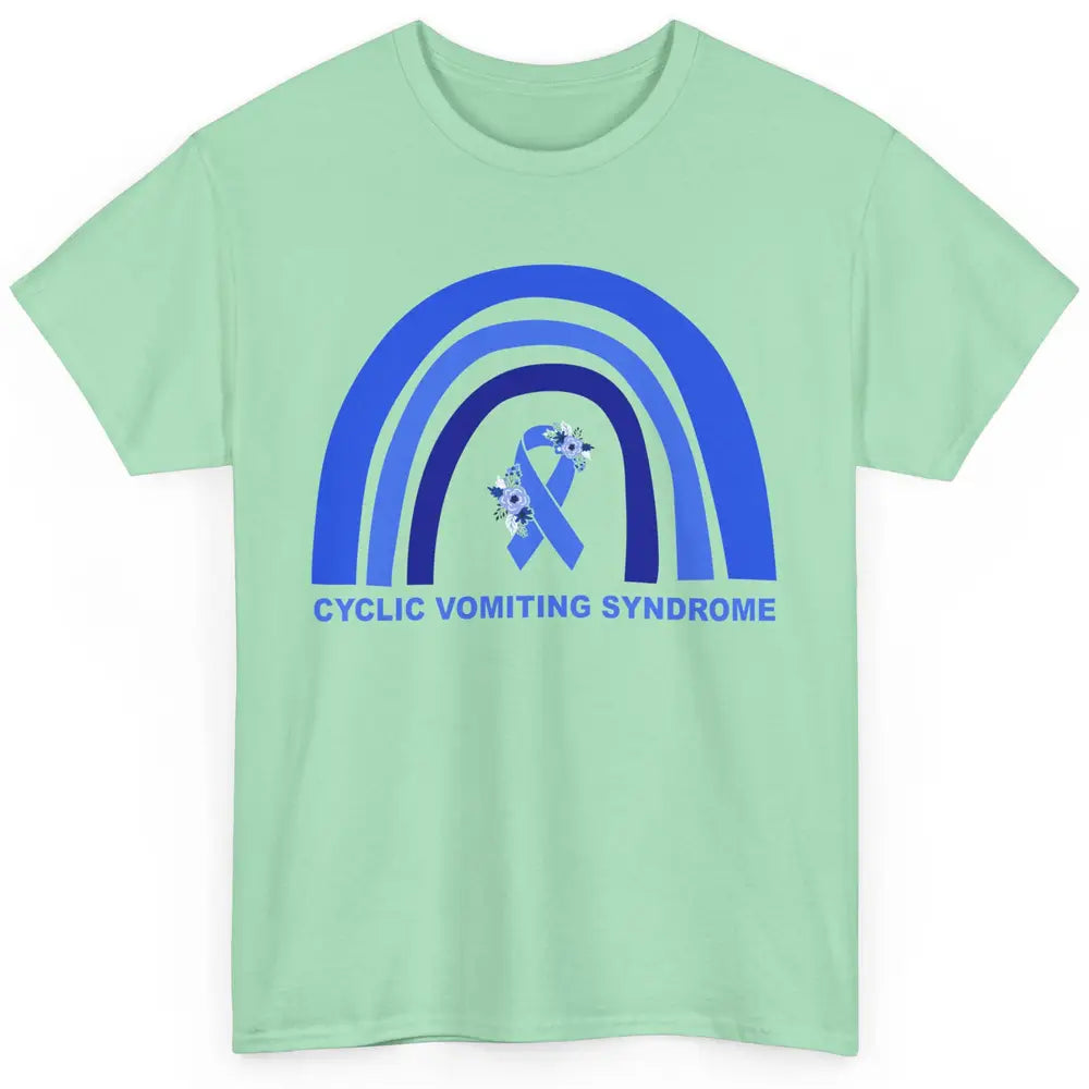 Cyclic Vomiting Syndrome Awareness Blue Ribbon Rainbow Classic Unisex T-Shirt