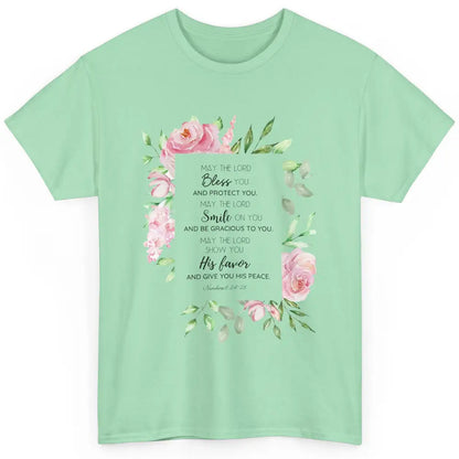 Floral Christian Belief May The Lord Bless You Bible Verse Classic Unisex T-Shirt