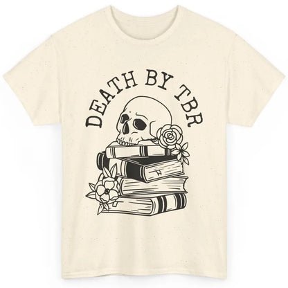 Floral Skull Books Death By TBR Book Reading Lovers Classic Unisex T-Shirt